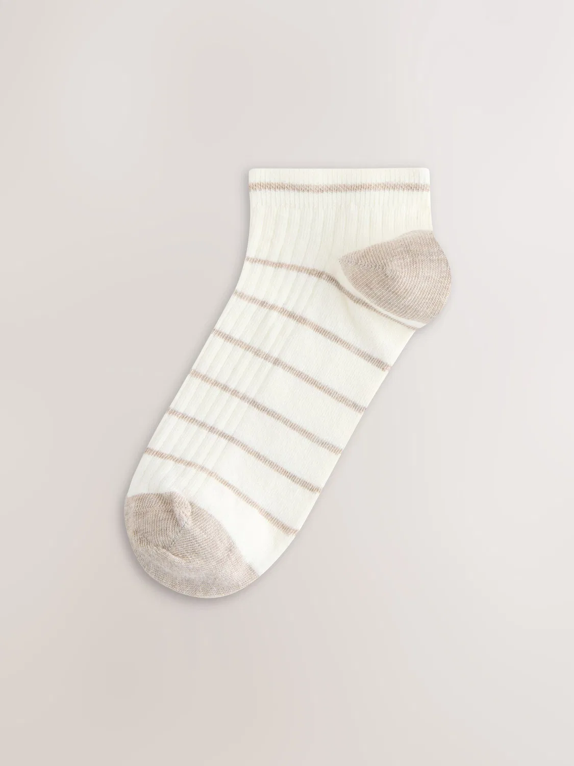 Носки спортивные, набор 4 пары, Stripe Ribbed Trainer Next, кремовый/нейтральный — фото 4