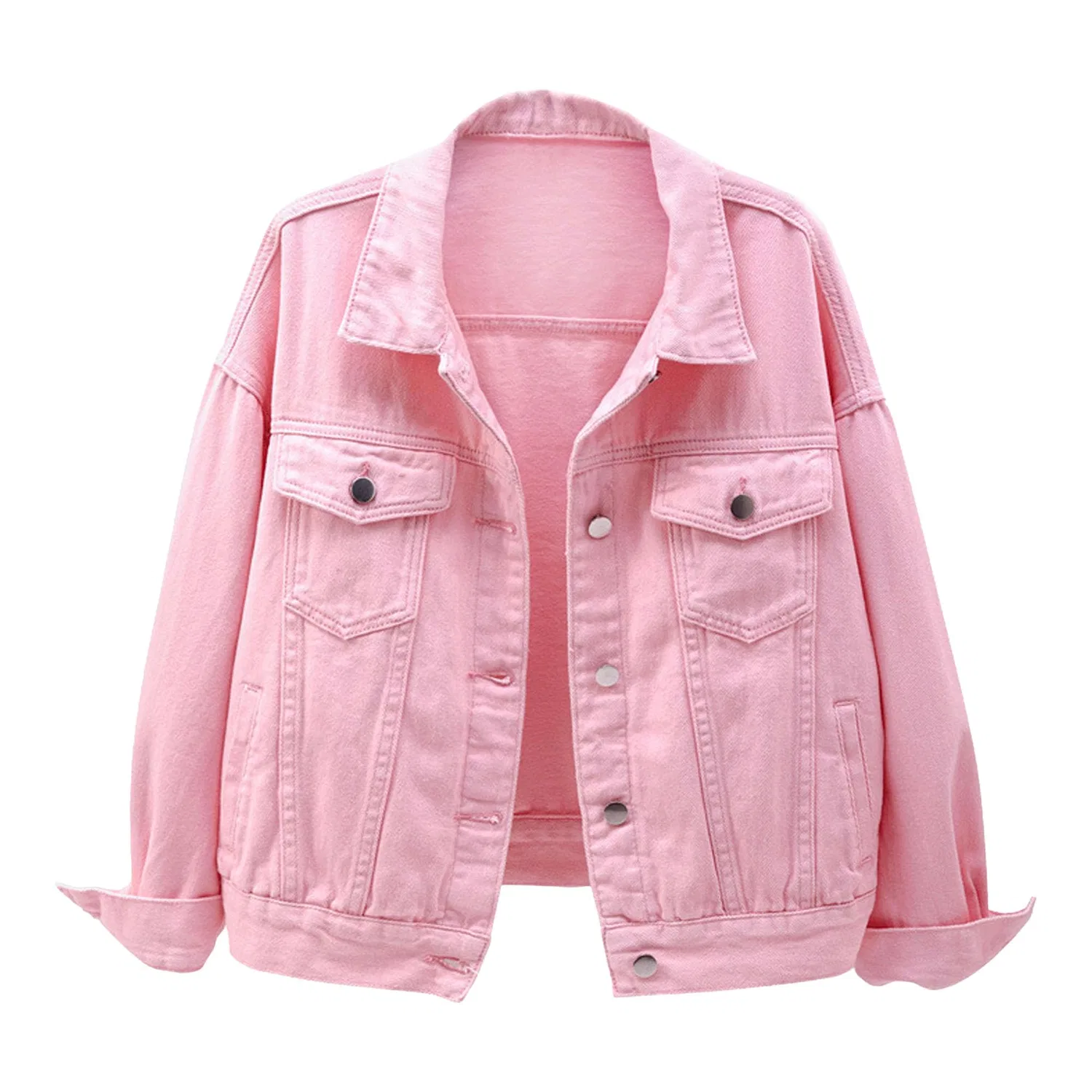 Женское джинсовое пальто с длинным рукавом, rosa