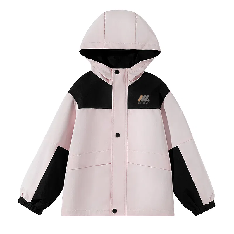 Детская ветровка с капюшоном Pink/H Three Round-Shaped Column Logo K WARRIOR