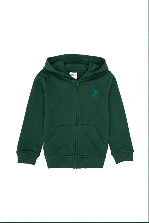 Детское худи с длинным рукавом U.S. Polo Assn., Dark Green — фото 3