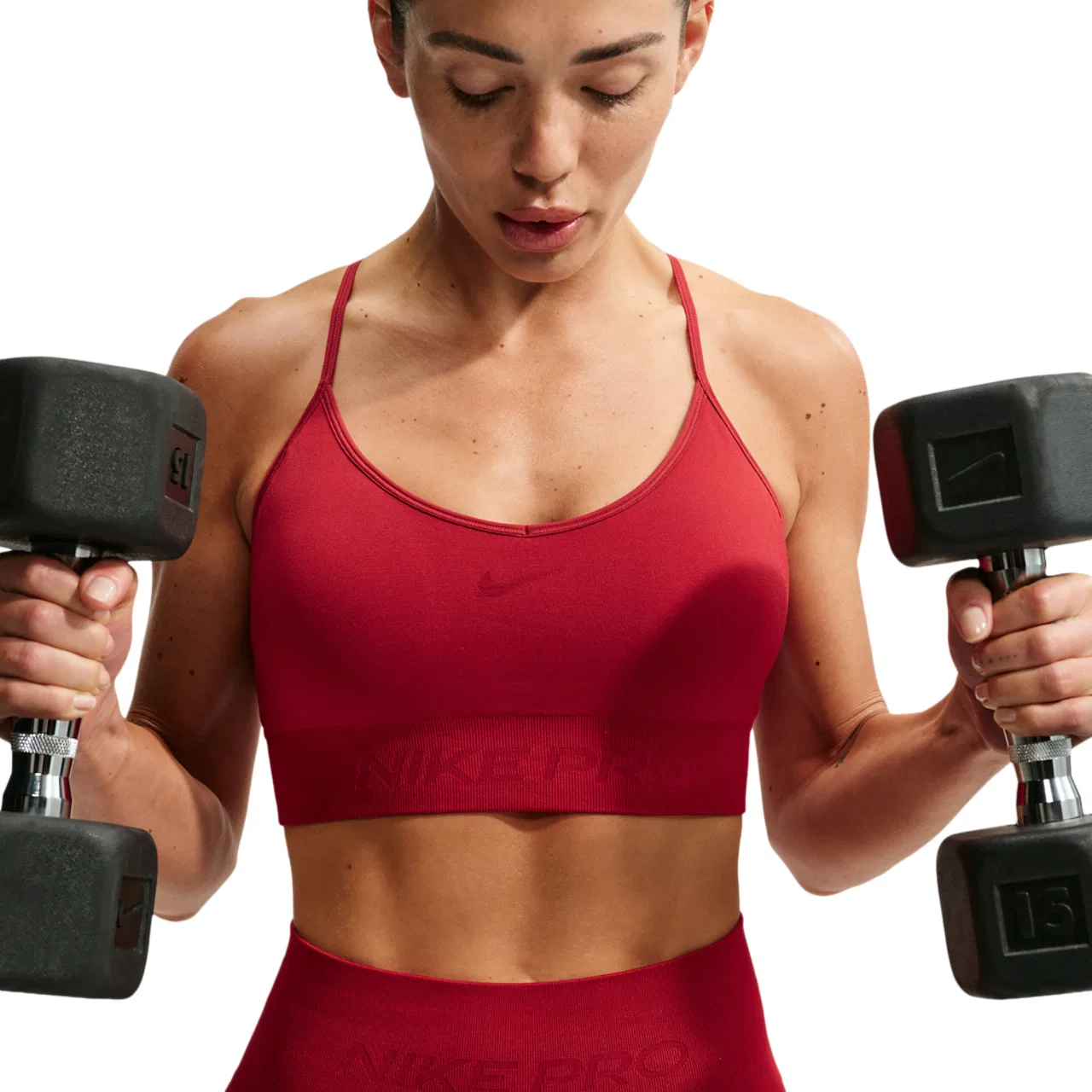 Женский спортивный бесшовный бюстгальтер Pro Dri-FIT Seamless LS Bra Nike, Tough Red