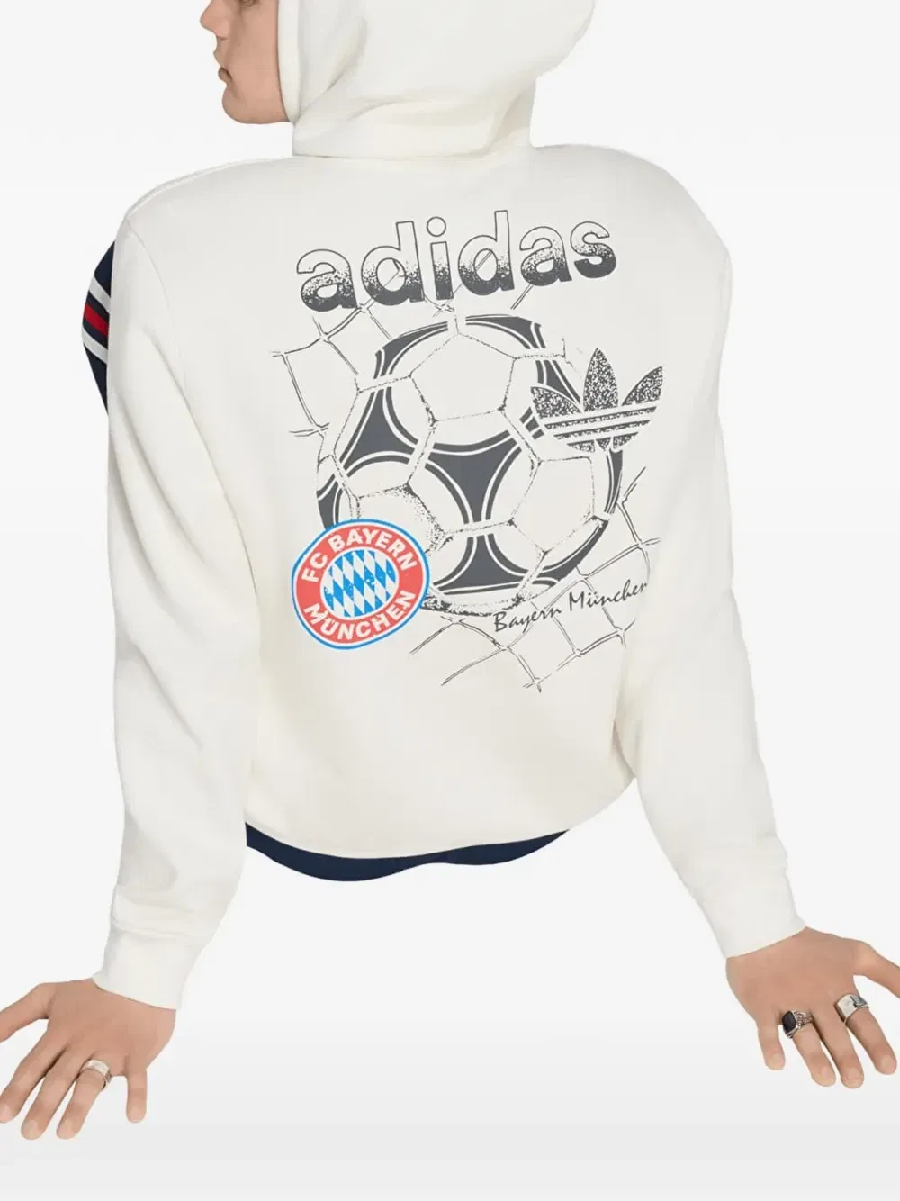 Худи с логотипом Баварии Мюнхен Adidas, бежевый — фото 4