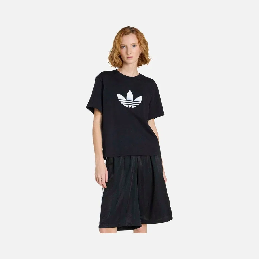 Женская футболка с длинным рукавом Trefoil Boxy adidas, Черный