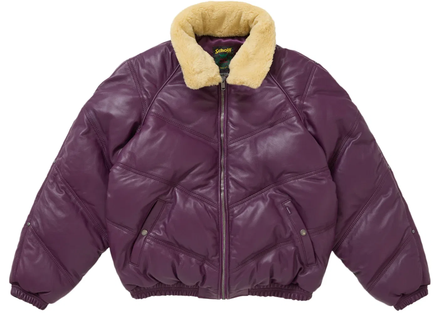 Мужская куртка из кожи с пуховым наполнителем Chevron Supreme, Purple