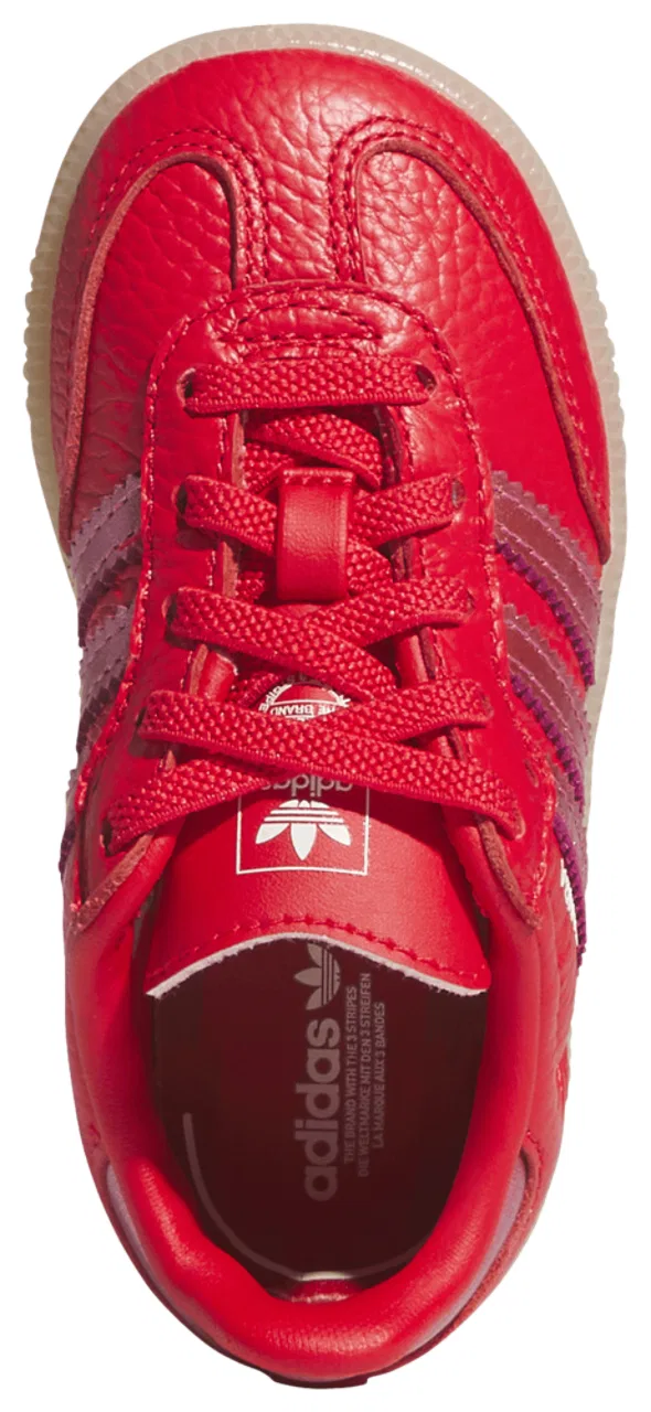 Кеды для девочек Samba Adidas, цвет White/Metallic Red/Gum — фото 4