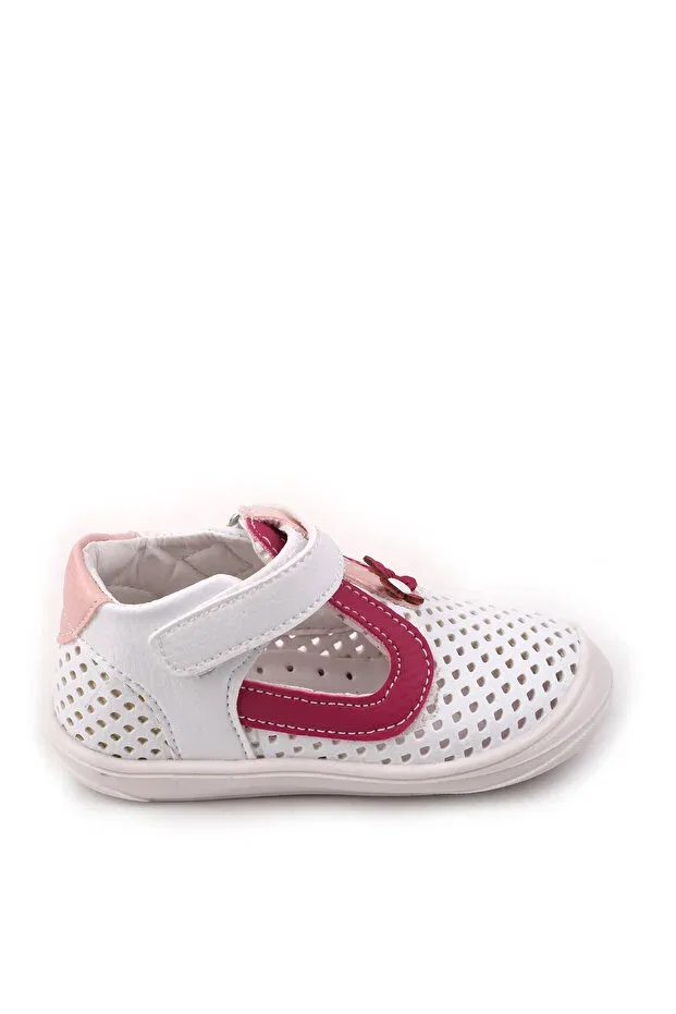 Детские ортопедические туфли для девочек с принтом Walkenzo, White-Fuchsia — фото 3