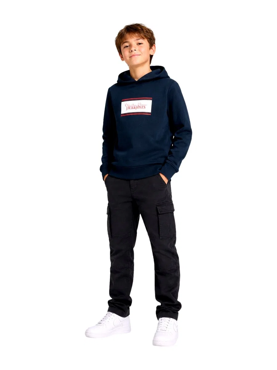 Детская толстовка Jack & Jones Junior 'JJBuster' темно-синего цвета — фото 4