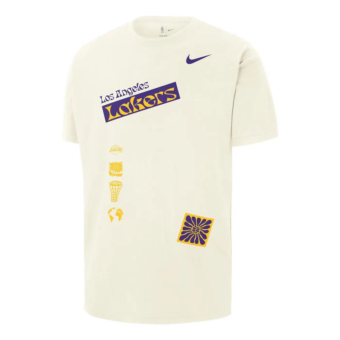 Футболка с принтом Los Angeles Lakers City Edition Courtside Nike, бежевый