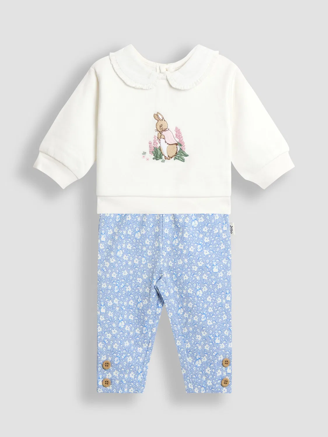 Комплект одежды с аппликацией Flopsy Jojo Maman Bébé, голубой флорал