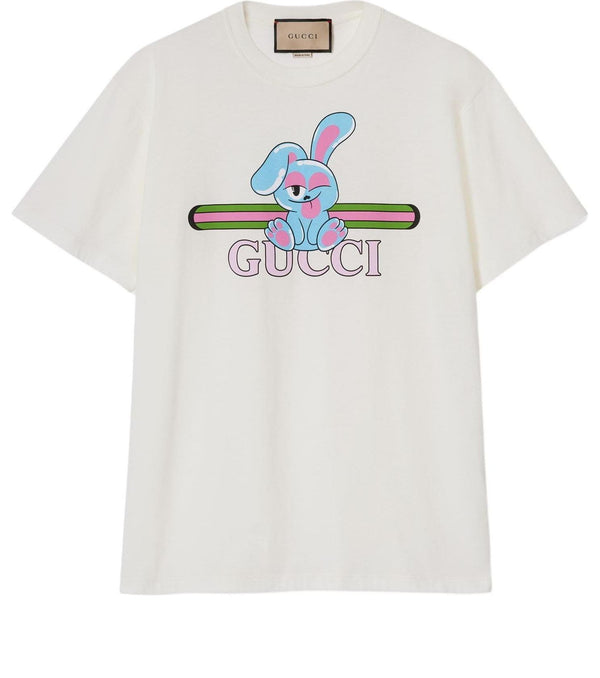 

Футболка cotton jersey printed t-shirt 'off white' Gucci, белый
