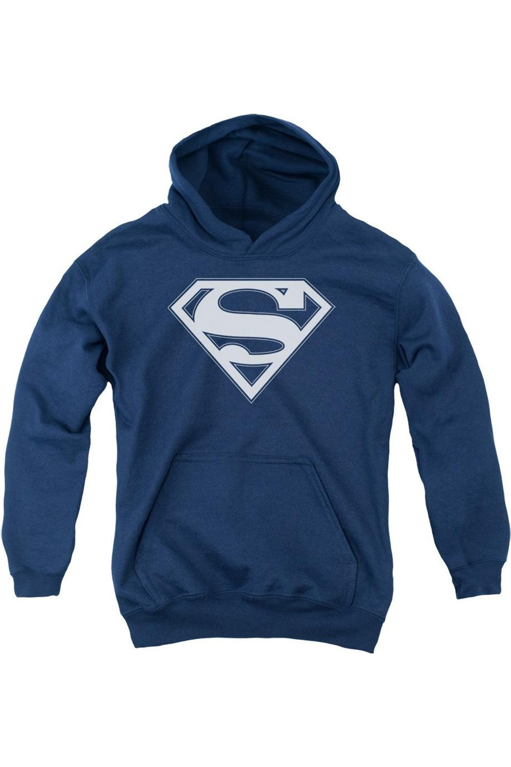 

Детская толстовка с капюшоном Superman в синем и белом цветах со щитом Gildan