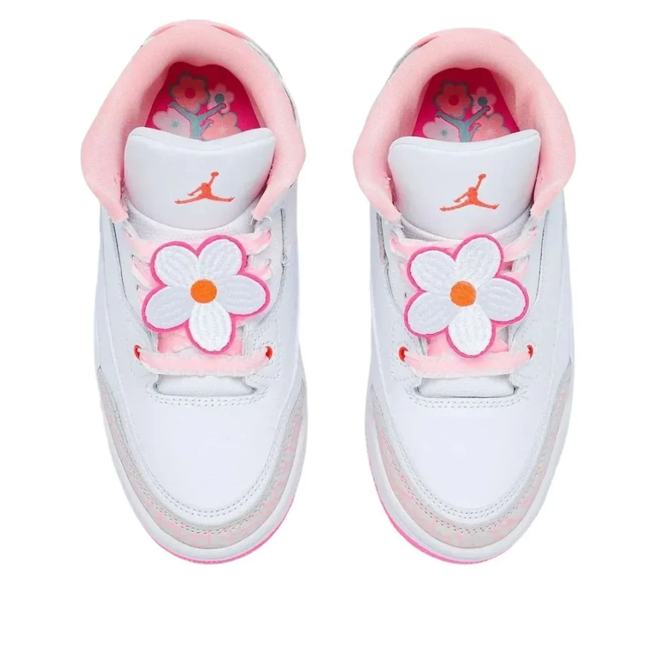 Кроссовки (GS) Air Jordan 3 'Spring Flowers', белый — фото 3
