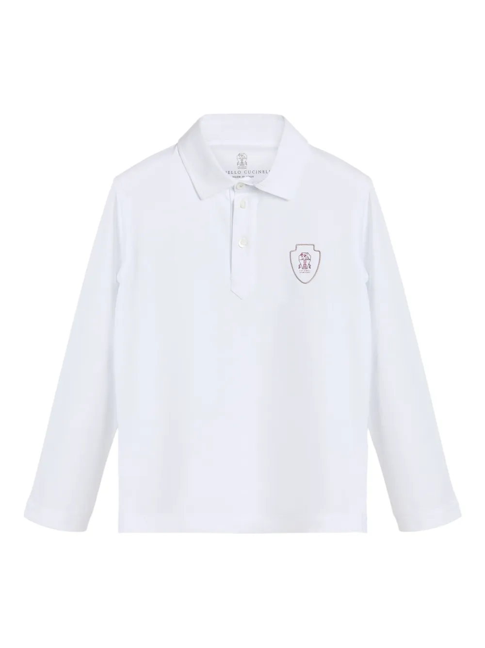 

Рубашка поло с нашивкой-логотипом Brunello Cucinelli Kids, белый