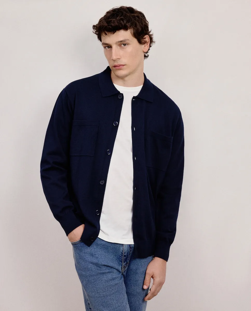 

мужская кофта с карманами Dustin, темно-синий