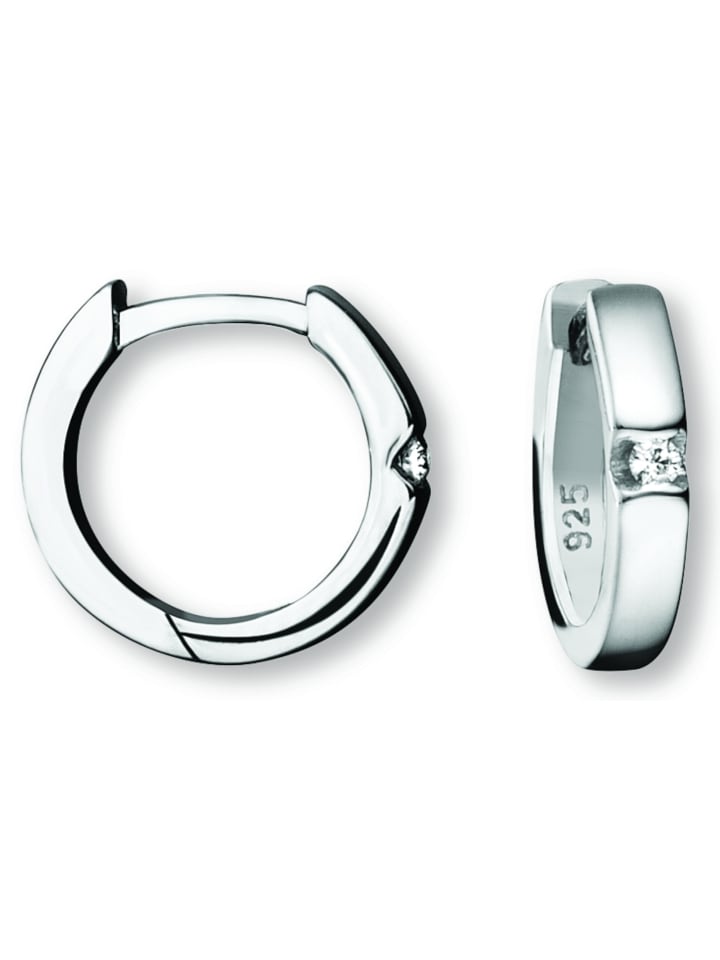 

ONE ELEMENT Серьги-кольца с цирконием, изготовленные из серебра 925 пробы