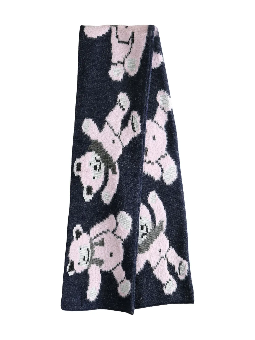 

Шарф из шерсти с украшением в виде медвежонка Magliano, синий