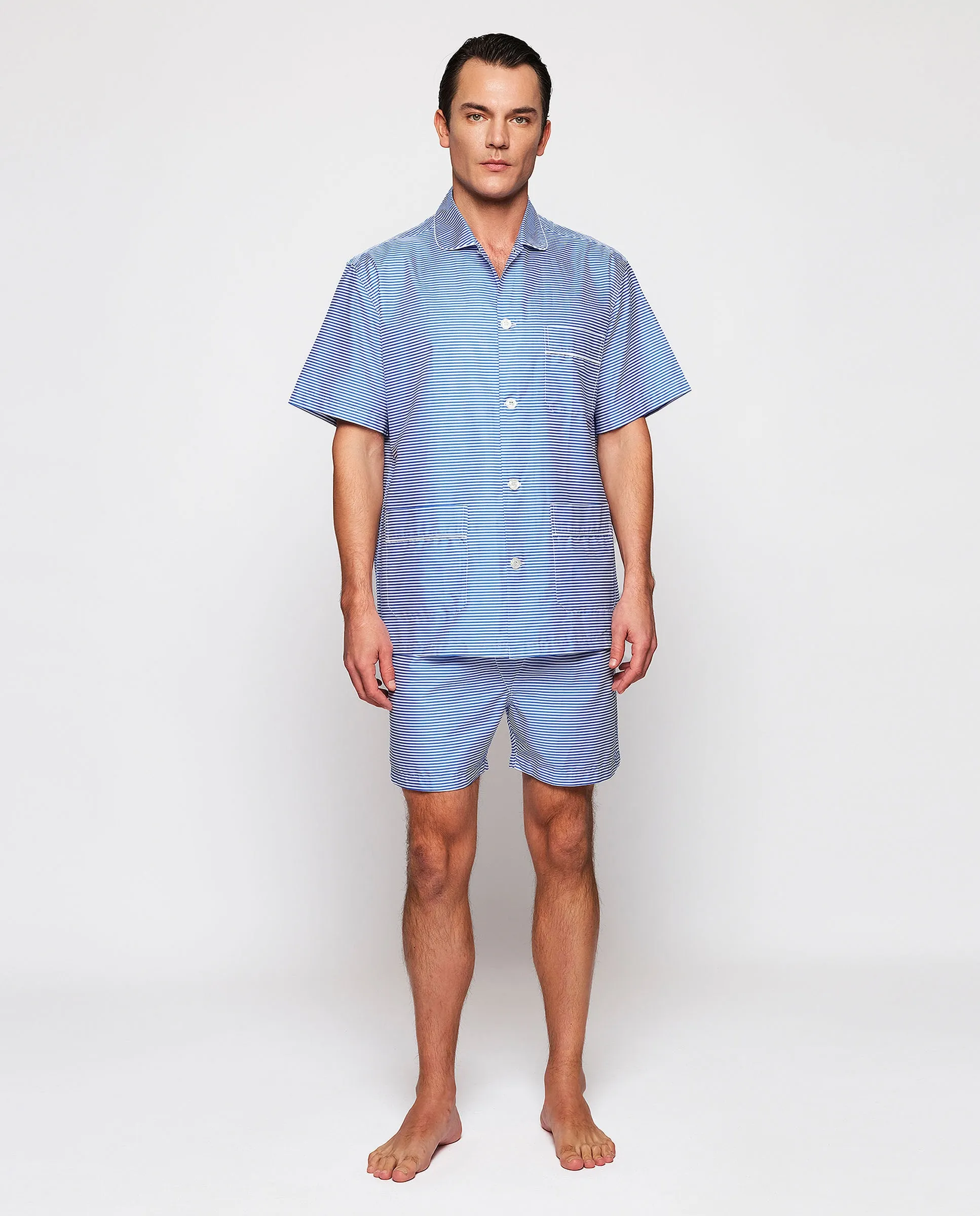 

Мужская пижама короткая в полоску Mirto, индиго