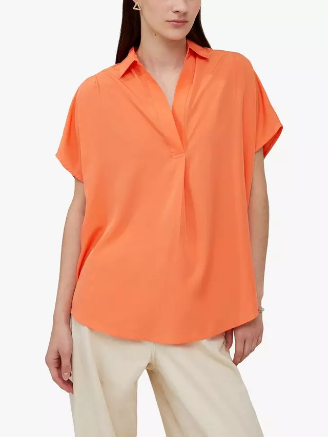 

Блуза French Connection Short Sleeve Light Crepe, цвет coral