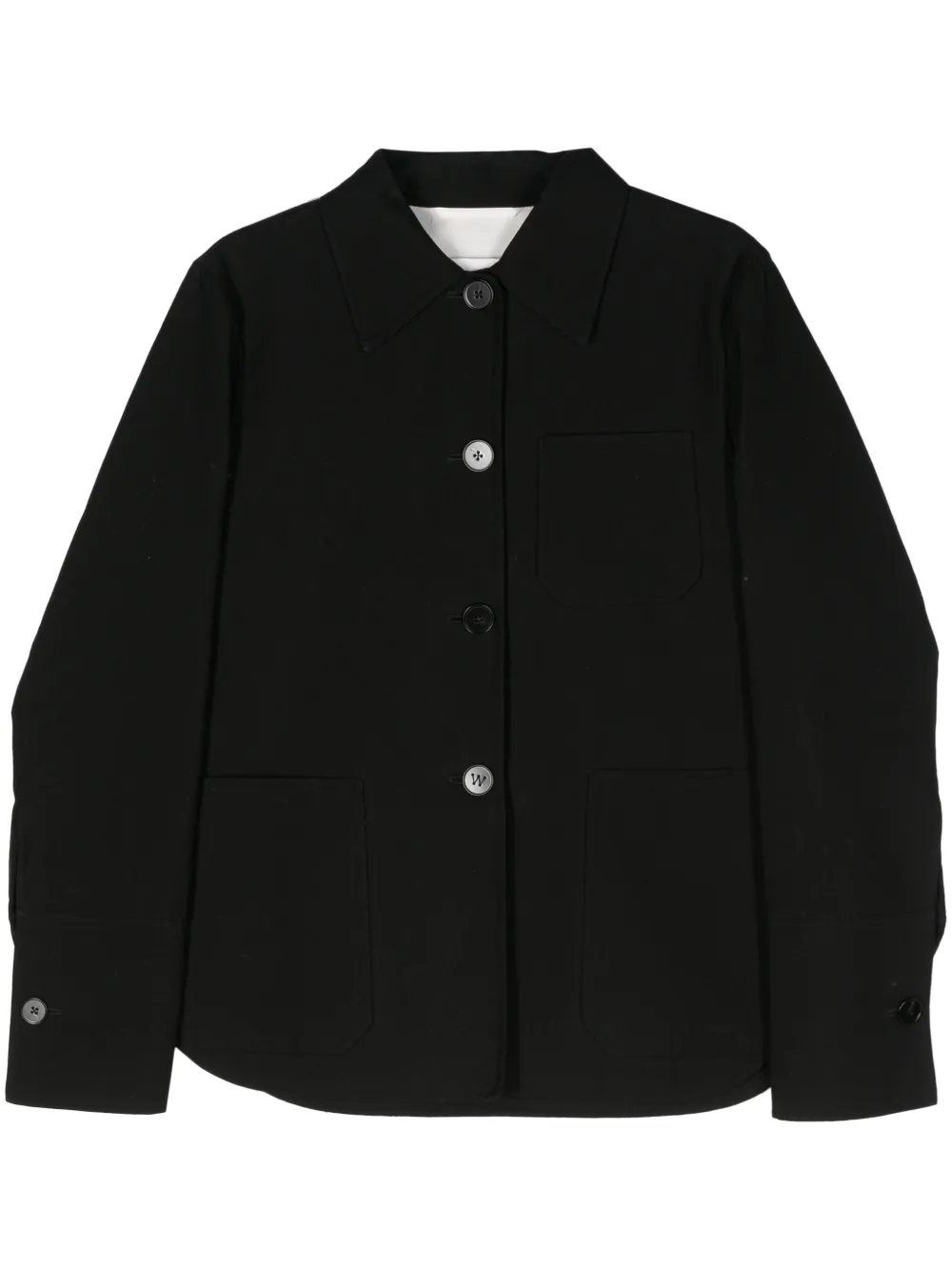 

Куртка-рубашка с заостренным воротником JIL SANDER, черный