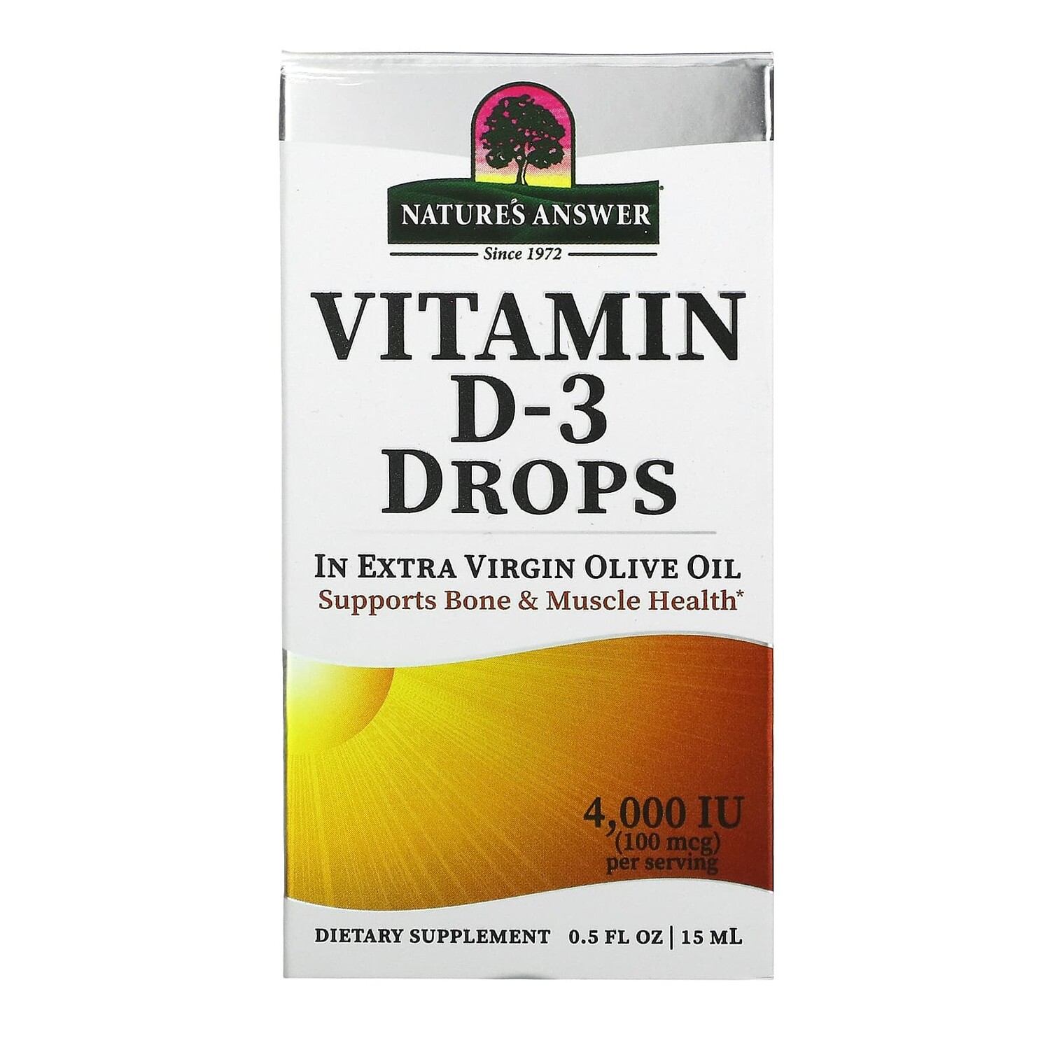 

Nature's Answer Витамин D3 капли 4000 МЕ 0,5 жидких унций (15 мл)