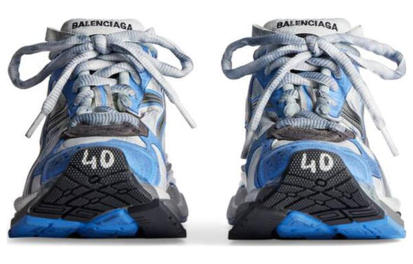 Кроссовки runner sneakers 'blue and grey nylon and suede like fabric' Balenciaga, серый — фото 4