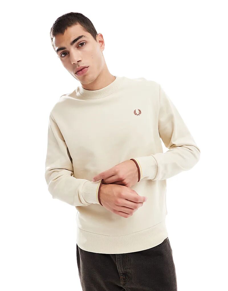 

Толстовка с круглым вырезом светло-бежевого цвета Fred Perry