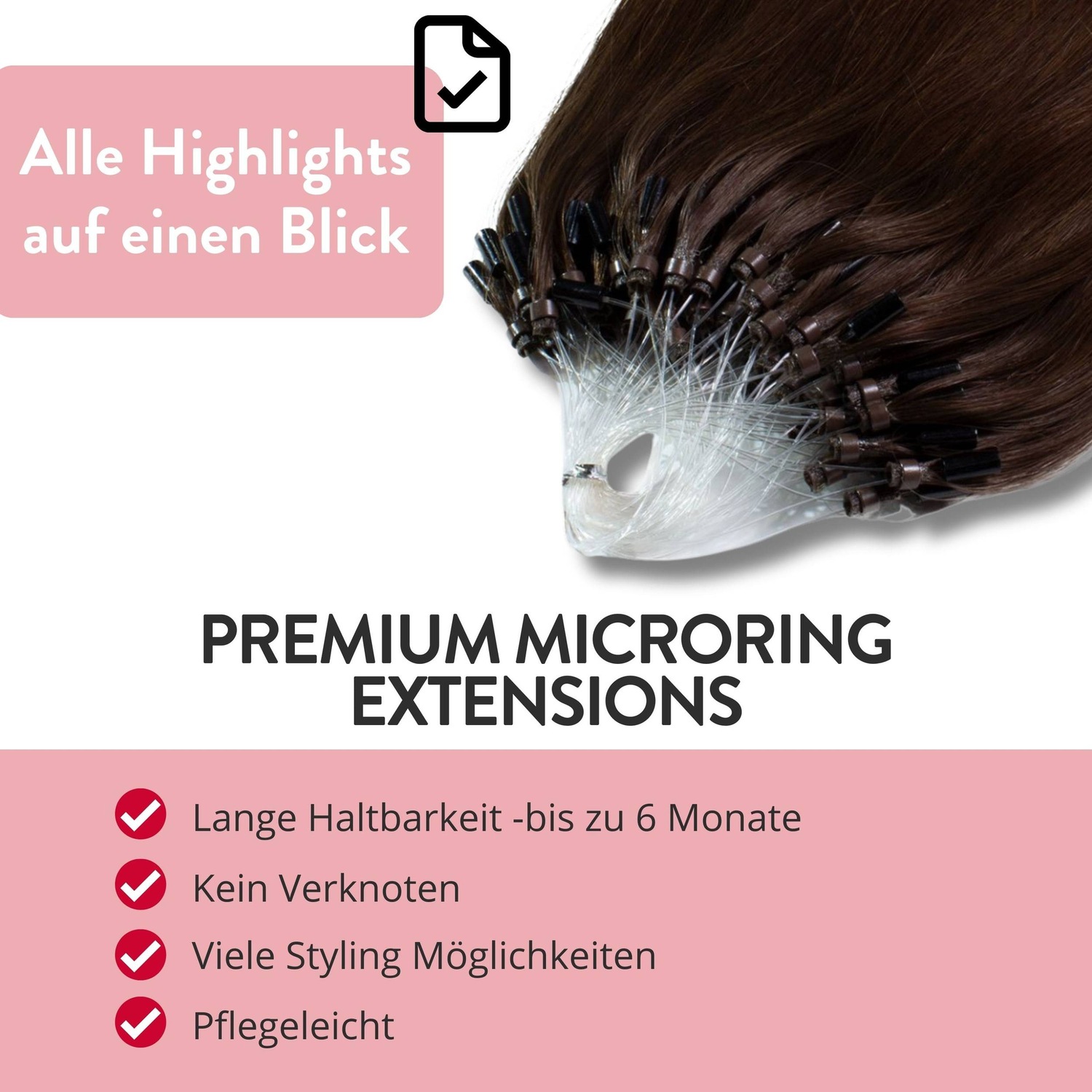 Накладные волосы microring extensions premium echthaar #5/0 hellbraun 0,8g Hair2Heart, 50cm, количество 25 шт. — фото 3
