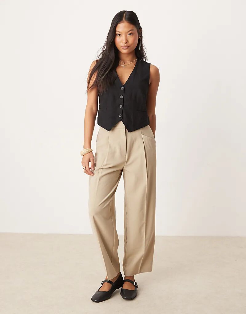 

Брюки-бочонки Petite, нейтральный цвет ASOS DESIGN