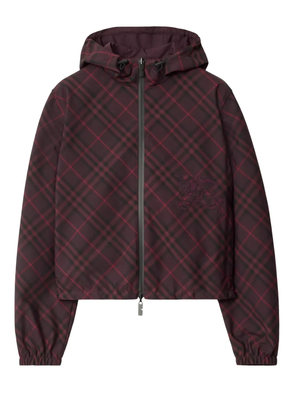 

Укороченная куртка с капюшоном в клетку BURBERRY, красный