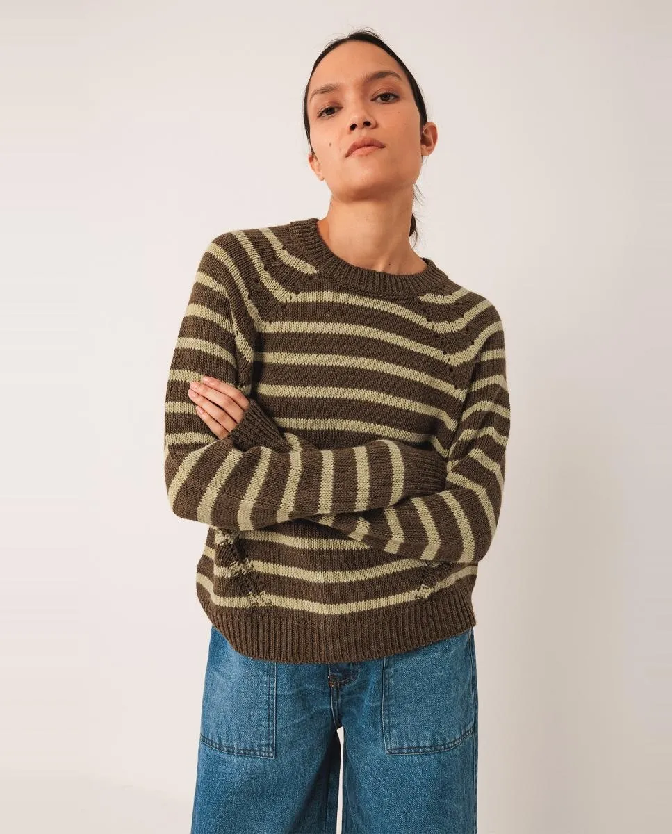 

Женский джемпер с длинным рукавом и круглым вырезом Indi & Cold, хаки