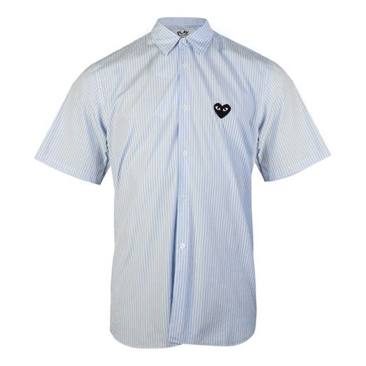 

Рубашка black emblem striped short sleeve shirt 'light blue' Comme Des Garcons Play, голубой
