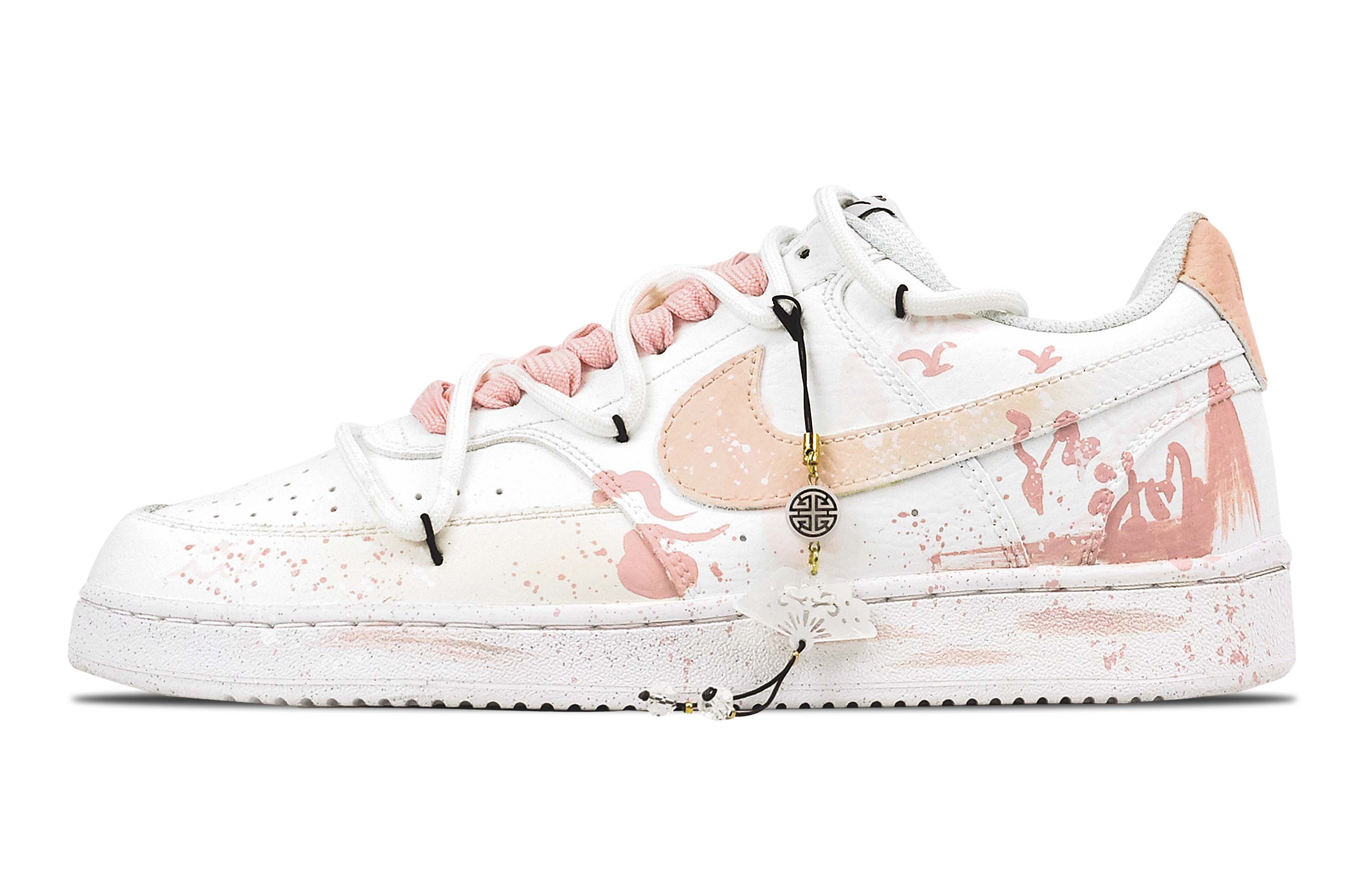 

Nike Кроссовки для скейтбординга Court Vision 1 Low Top, мужские, белые, розовые