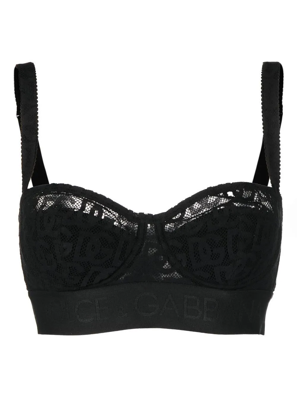 

Жаккардовый бюстгальтер-балконет DOLCE & GABBANA, черный