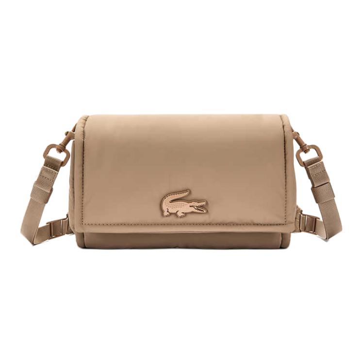 

LACOSTE Минималистичная сумка через плечо унисекс верблюжьего цвета, Camel