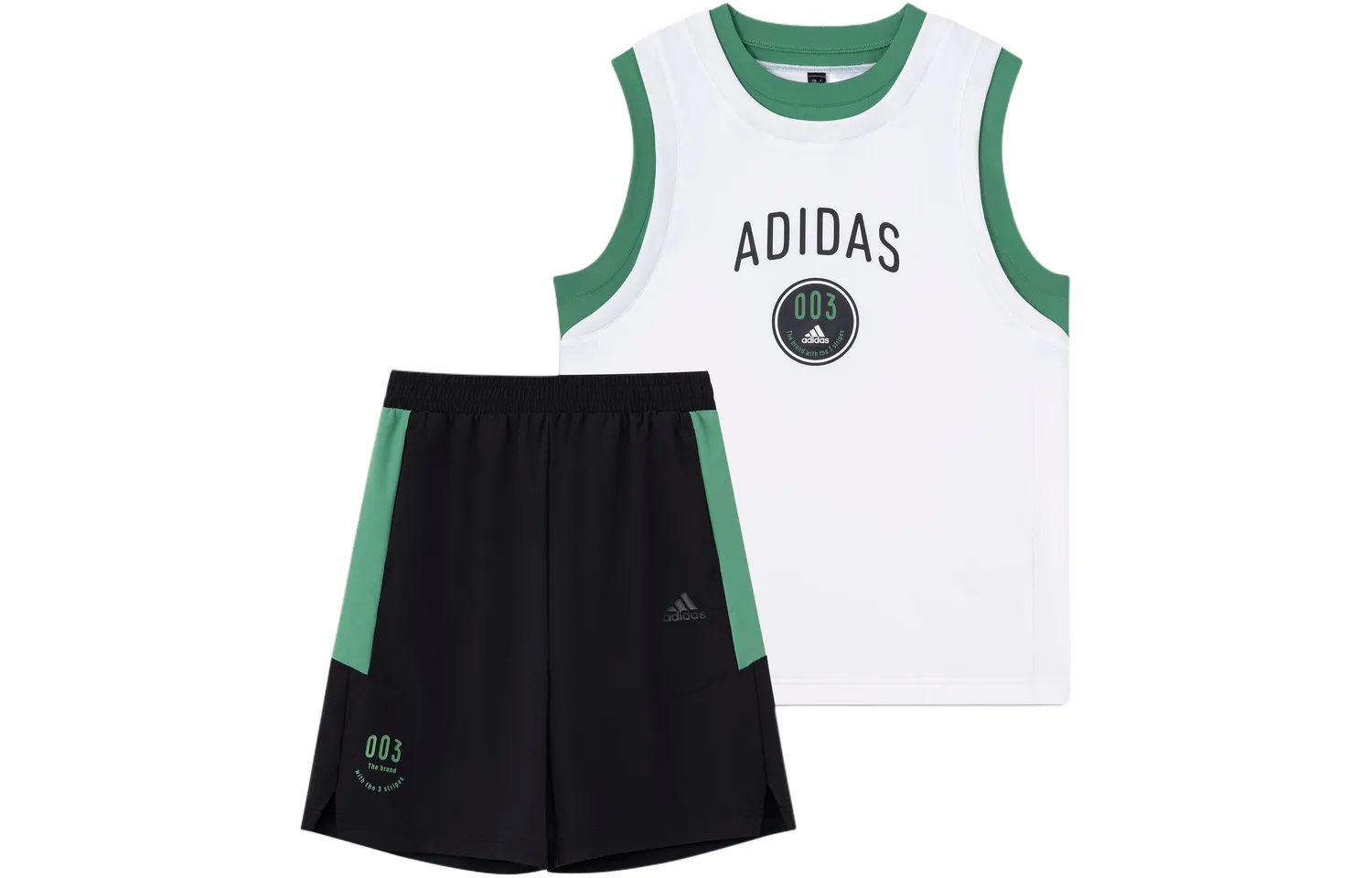 Детская повседневная спортивная футболка с круглым вырезом Adidas, Set (White+Black) — фото 3