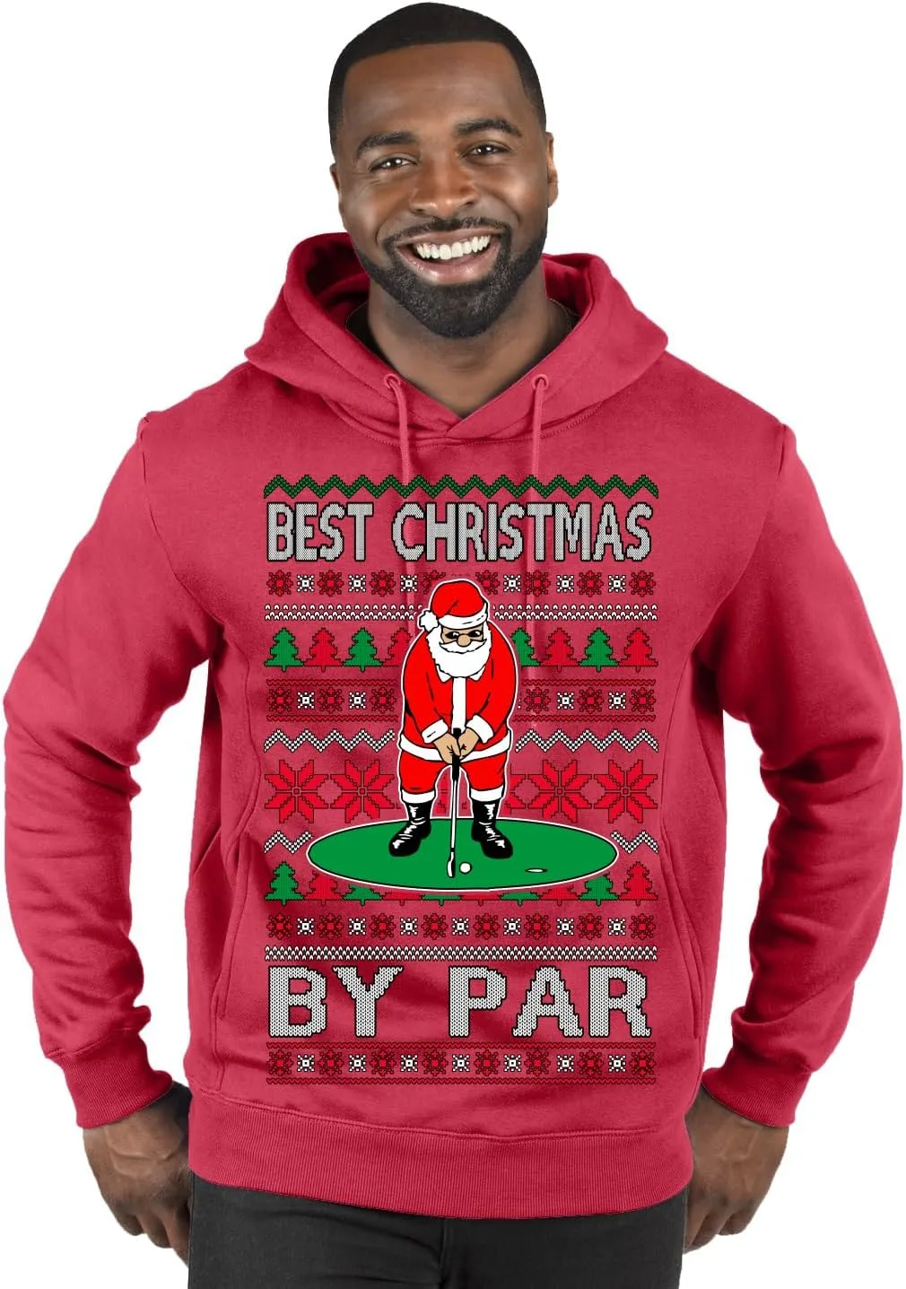 

Wild Bobby Best Christmas by Par Funny Santa Golfing Pun Sports Golf уродливый рождественский свитер премиум худи