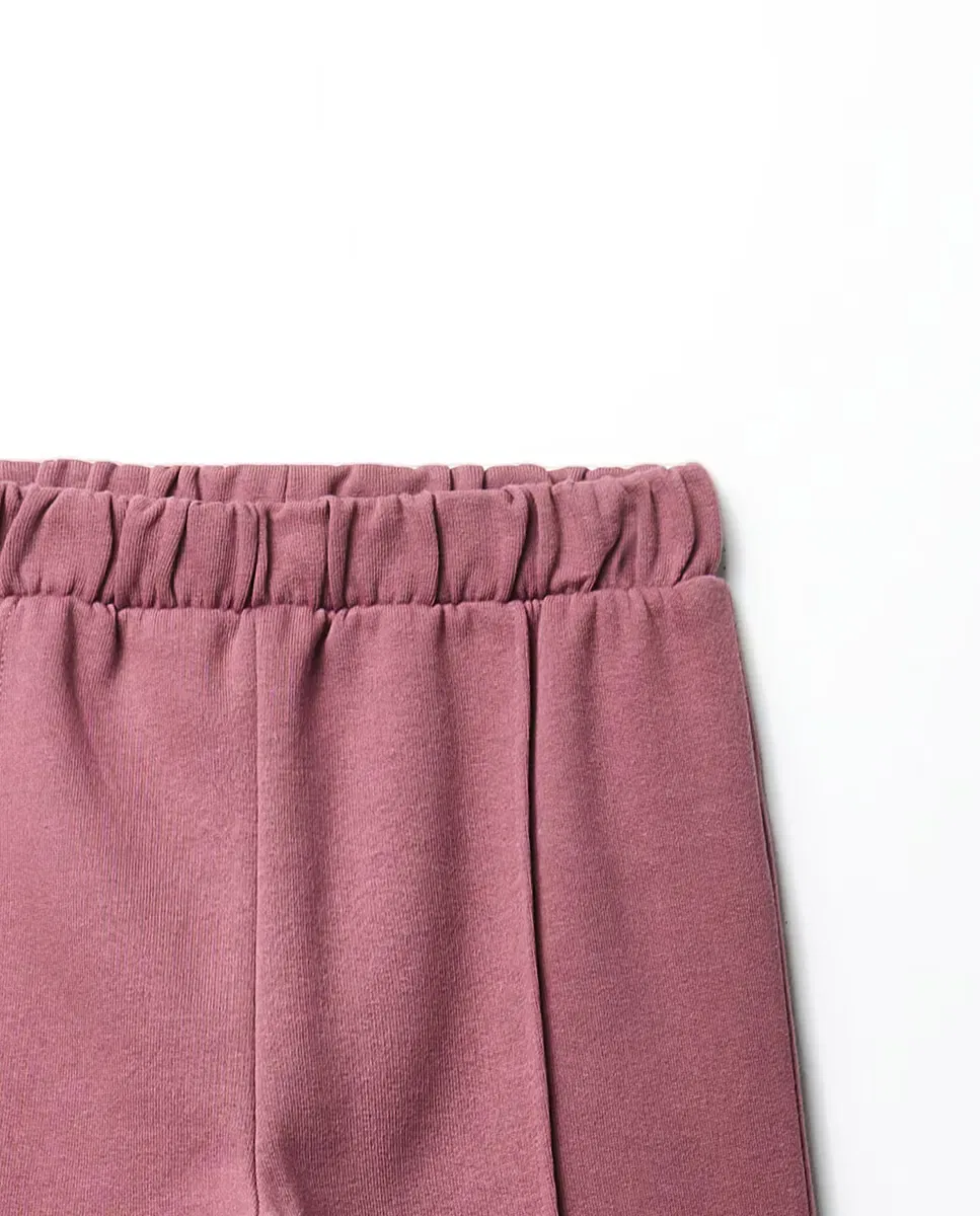 Детские брюки из футера для девочек wide leg Sfera, 230 Rosa Oscuro — фото 2