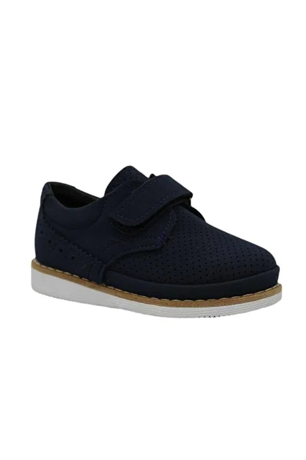 Детские туфли для мальчиков с липучкой 3051 anatomical Mehmet Mete, Navy Blue