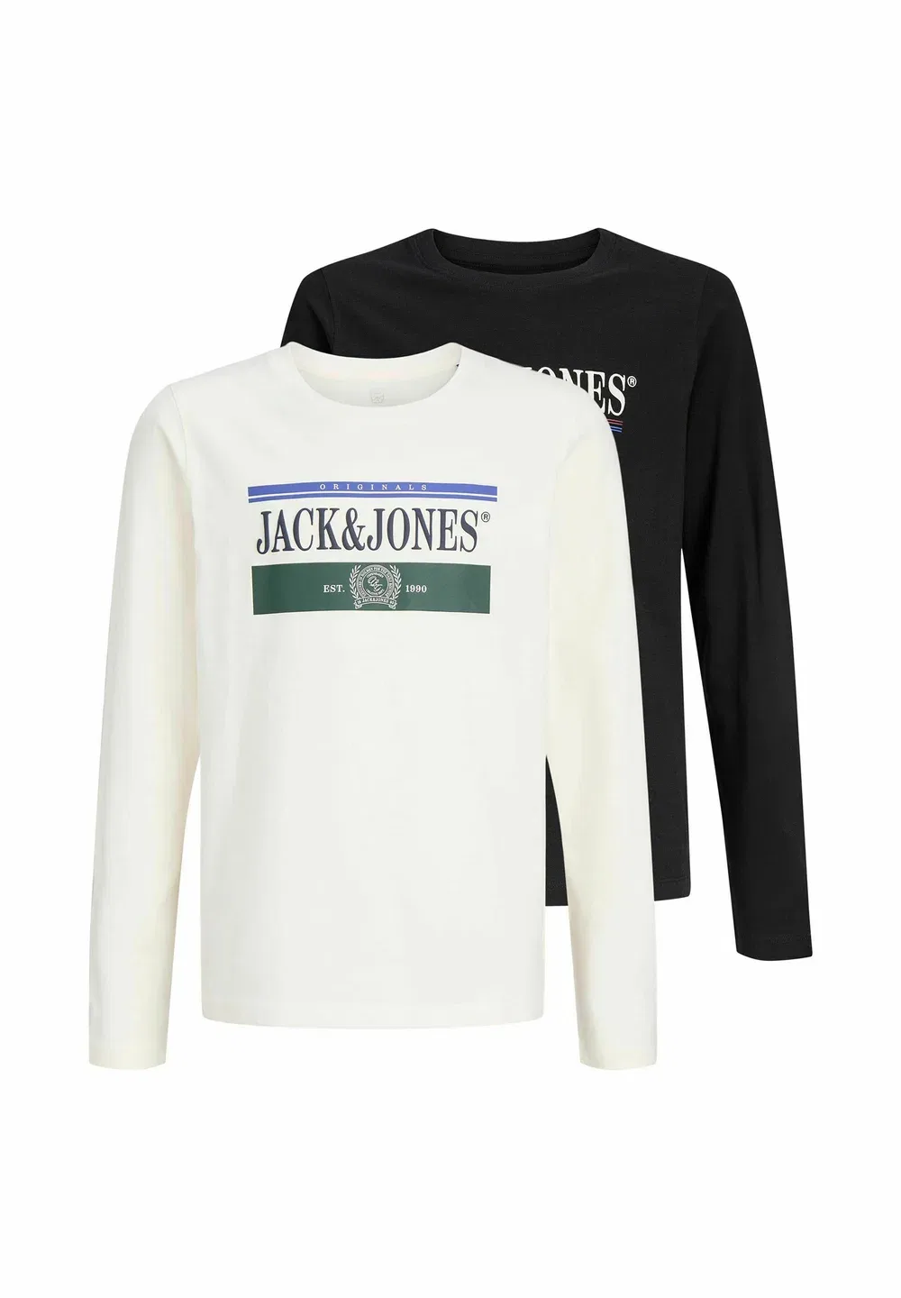 Комплект из двух футболок Jorfrederiksberg box tee с длинными рукавами Jack & Jones Junior, Snow White