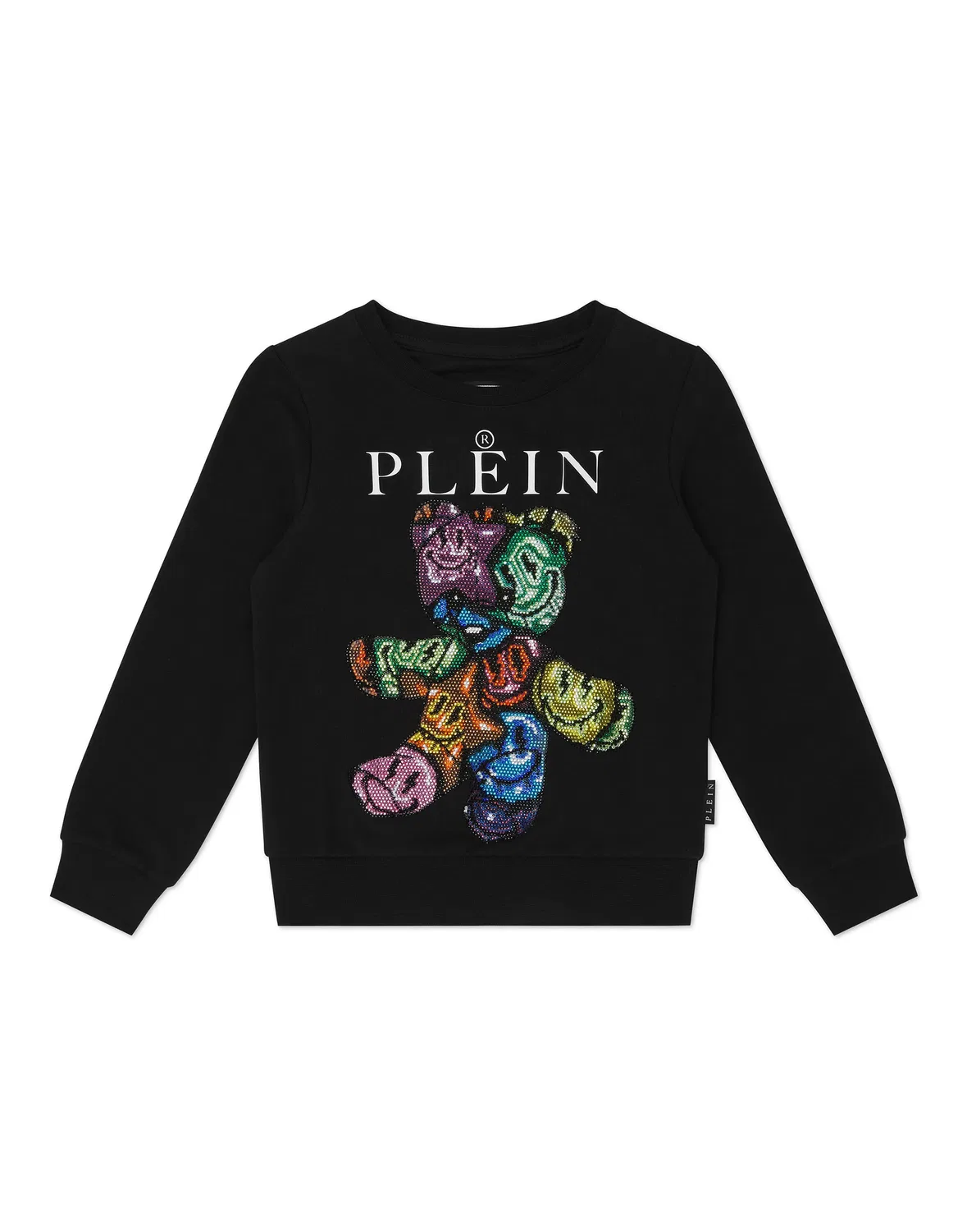 Детский свитшот оверсайз с принтом Smile PHILIPP PLEIN, черный