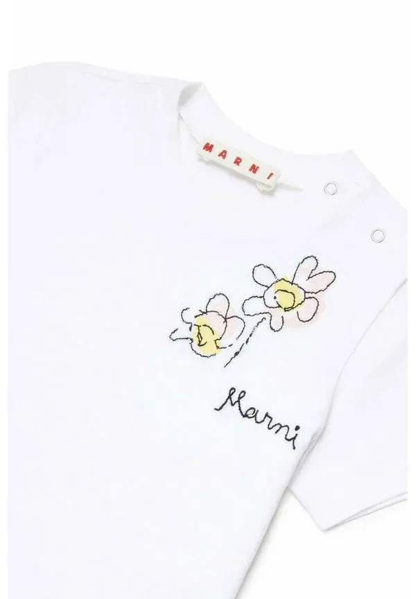 Футболка с вышивкой print t-shirt Marni белый — фото 3