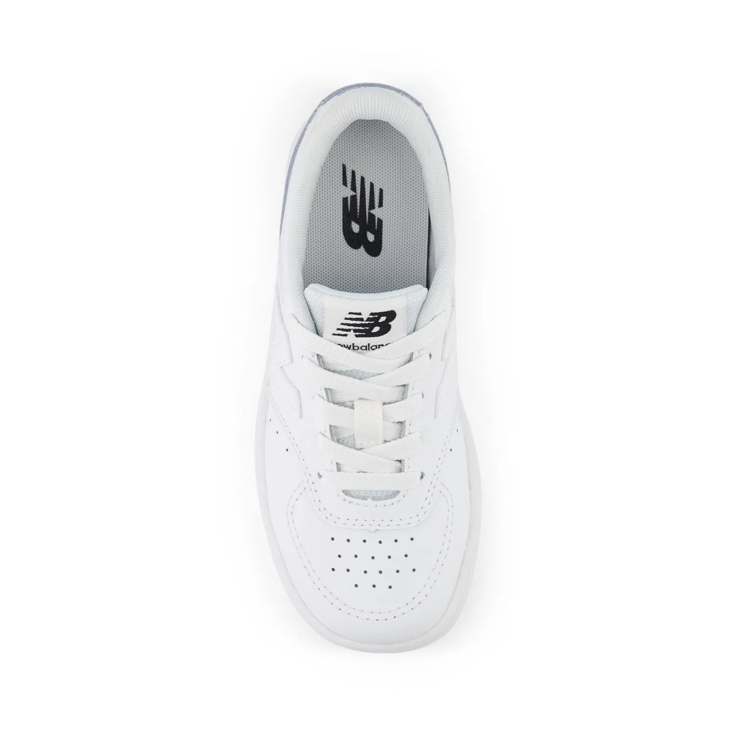 Детские кожаные кроссовки со шнуровкой New Balance, White/White — фото 4