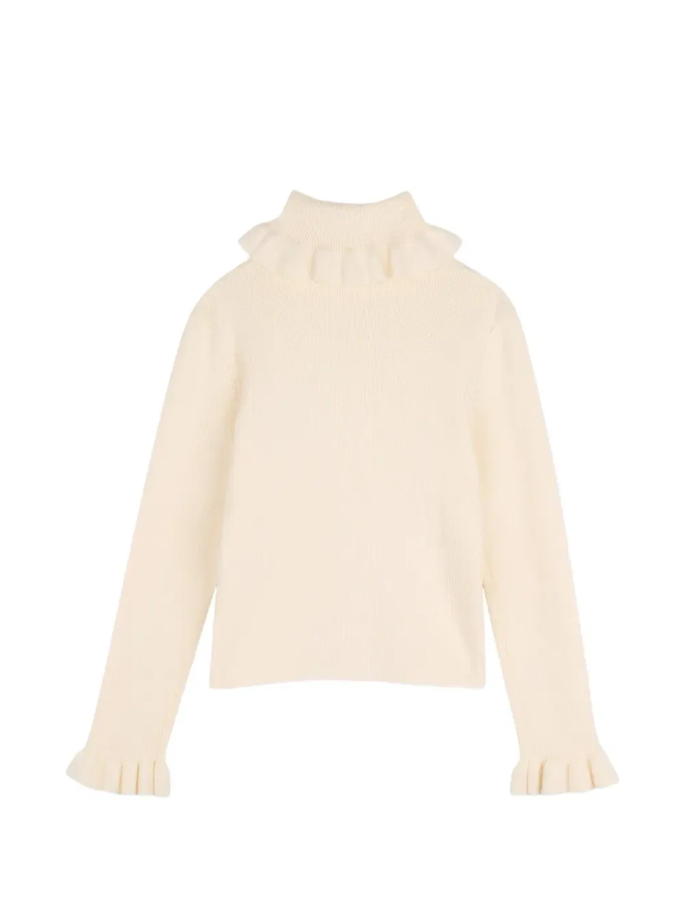 Свитер с оборками и нашивкой Chloe Kids, бежевый — фото 2