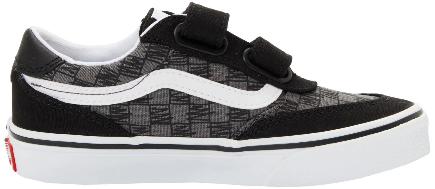 Детские кроссовки для мальчиков с принтом Brooklyn LS V Vans, Scribble Check Black — фото 4