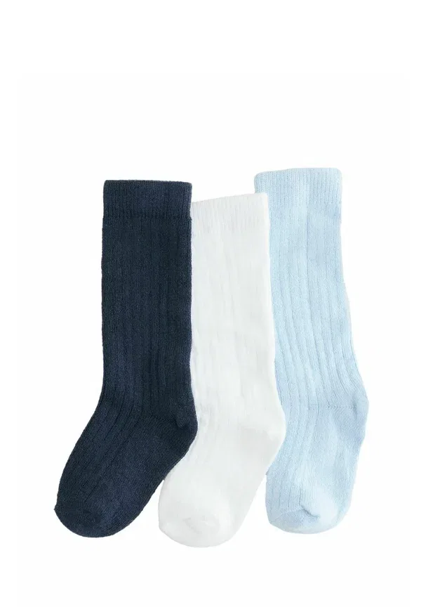 Комплект гольфов 3 шт. Knee high socks Next blue/white, белый