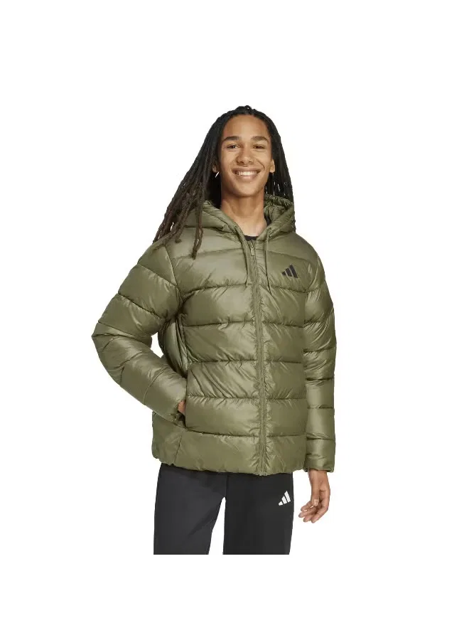 Куртка утепленная с капюшоном Ess sd puf hd j Adidas, оливковый — фото 2