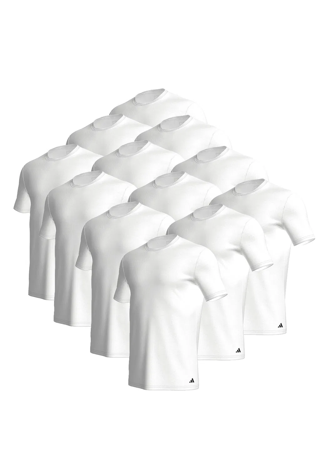 Мужские хлопковые футболки с круглым вырезом adidas Crew Neck T-Shirt, 12 штук, Цвет WEISS