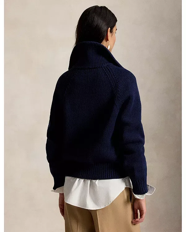 Женский кардиган с отложным воротником Ralph Lauren, темно-синий — фото 3