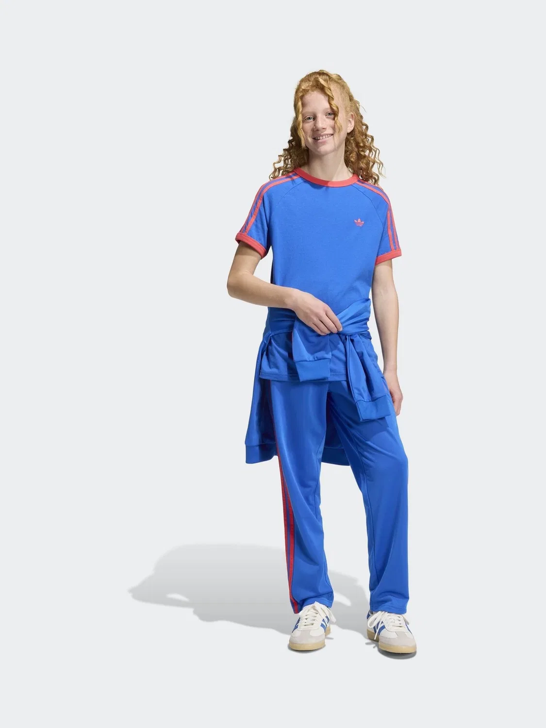 Футболка с полосками, 3 Stripes, adidas Originals, синий/красный — фото 2
