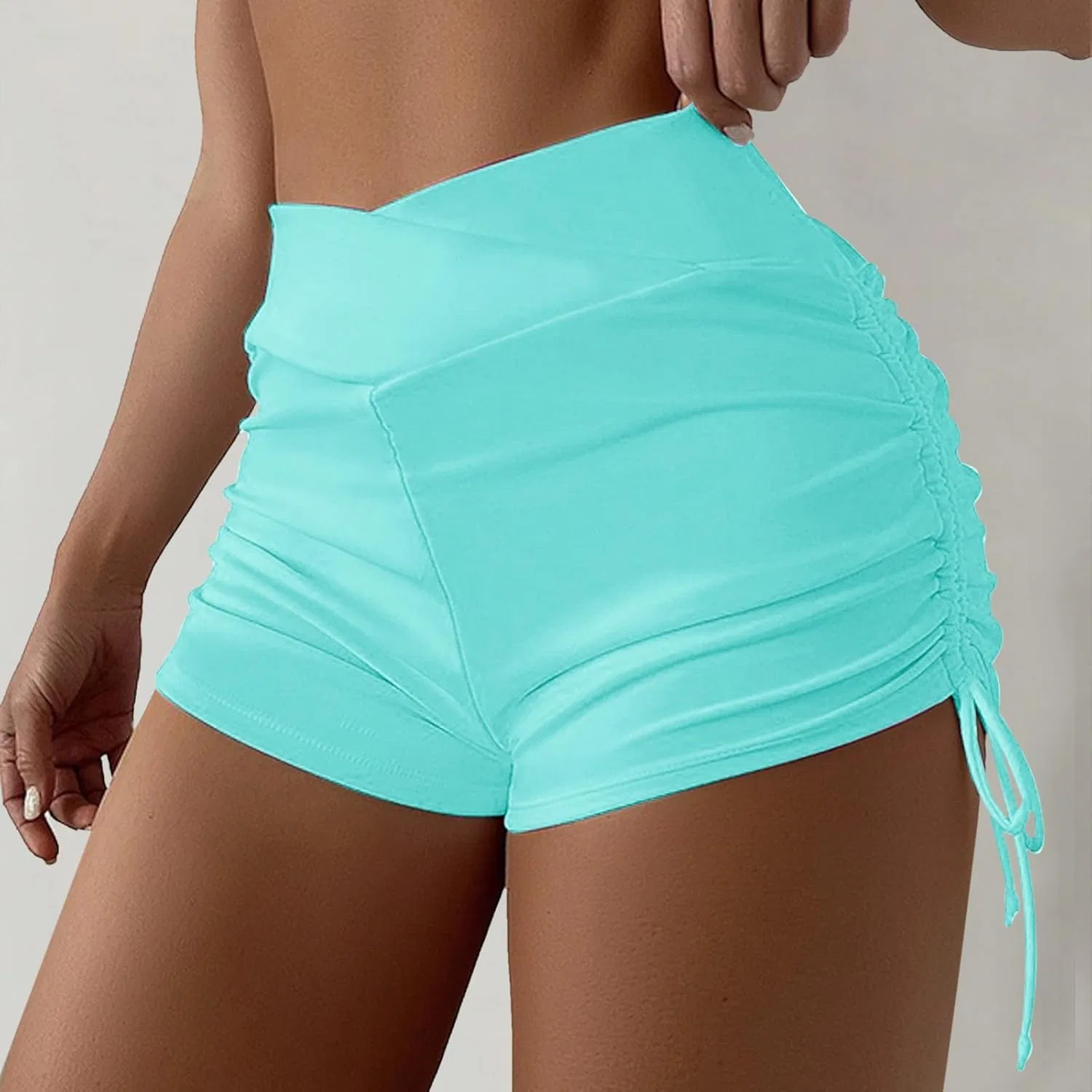 Женские высокие плавательные шорты для животика Mint Green — фото 3